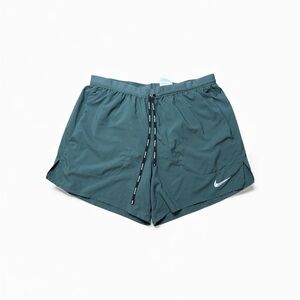 Nike ADV Running Shorts Women's Large Teal Green Split Hem Back Zip Pocket